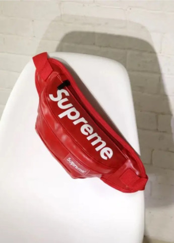 Бананка SUPREME поясна шкіряна сумка червона супрім No Brand (253022950)