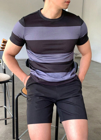 Комбинированный летний костюм (футболка, шорты) с шортами SHEIN