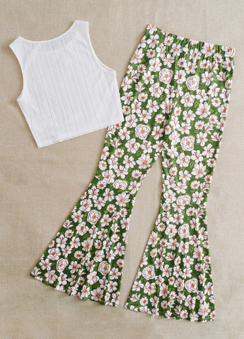 Комбинированный летний костюм (топ, брюки) SHEIN