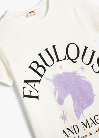 Молочная летняя футболка KOTON