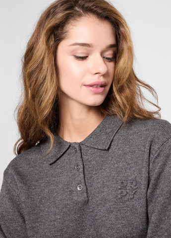 Серая женская футболка-поло PRPY меланжевая