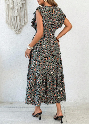 Комбінована кежуал сукня а-силует SHEIN леопардовий