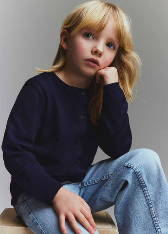 Темно-синий демисезонный комплект (кардиган, футболка) H&M