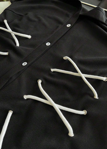 Чорна кежуал сукня сукня-сорочка SHEIN однотонна