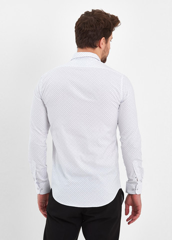 Белая кэжуал рубашка с геометрическим узором Trend Collection