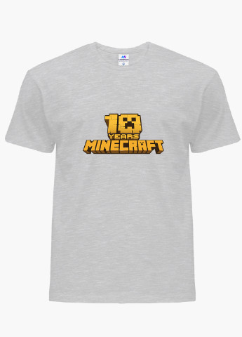 Светло-серая демисезонная футболка детская майнкрафт (minecraft)(9224-1171) MobiPrint