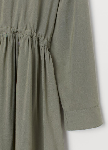 Зеленое кэжуал платье-блузка H&M однотонное