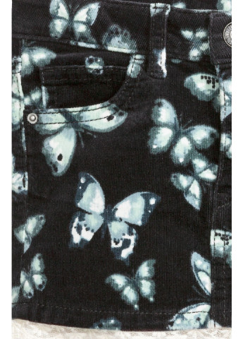 Черная кэжуал с рисунком бабочки юбка H&M