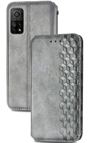 Кожаный чехол книжка Cubic (PU) для Xiaomi Mi 10T / Mi 10T Pro Серый (is_00000040672_4) Getman (237835176)