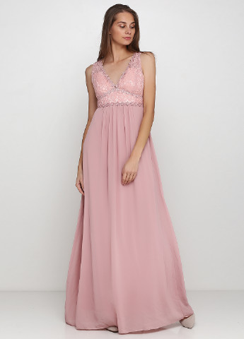 Розовое вечернее платье а-силуэт Charm's однотонное