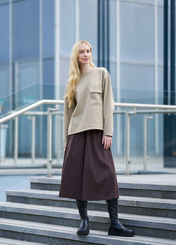 Бежевый свитшот Uniqlo меланж без декора (324631971)