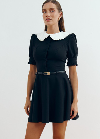 Чорна кежуал сукня кльош Gepur однотонна