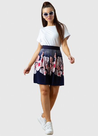 Темно-синяя кэжуал цветочной расцветки юбка ST-Seventeen