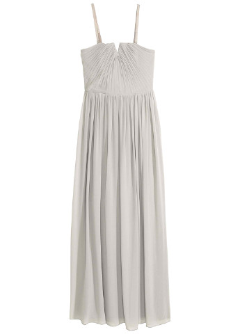 Светло-серое вечернее платье бандо, в греческом стиле, с корсетом H&M однотонное