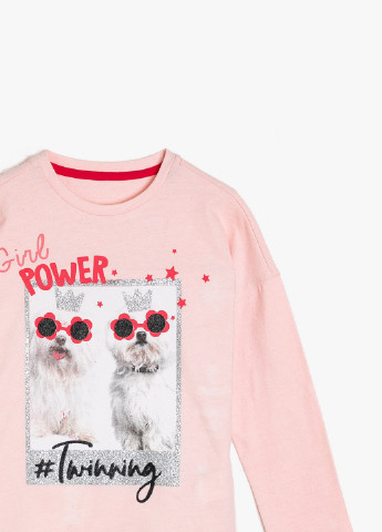 Розовый демисезонный кэжуал лонгслив KOTON