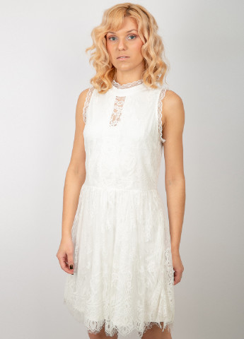 Белое кэжуал платье клеш Alya однотонное
