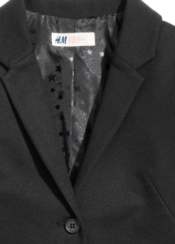 Пиджак H&M з довгим рукавом однотонний чорний кежуал