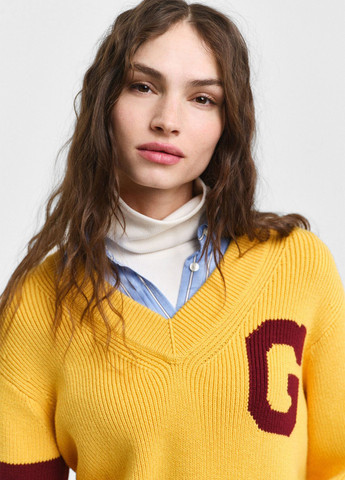 Жовтий зимовий пуловер пуловер Gant