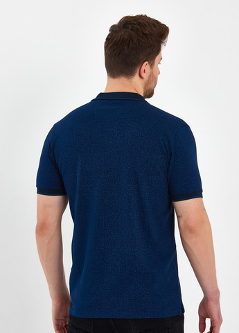 Темно-синяя футболка-поло для мужчин Trend Collection с абстрактным узором