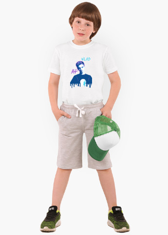 Біла демісезонна футболка дитяча блогер влад папір а4 (blogger vlad a4)(9224-2623) MobiPrint