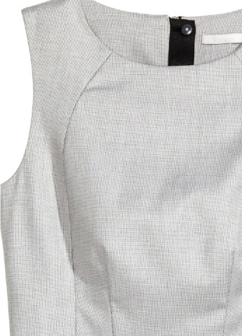 Светло-серое деловое платье H&M меланжевое