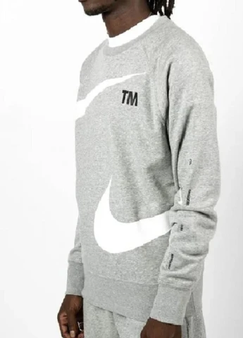 Серый свитшот dr8995-063 Nike меланж без декора (319353183)