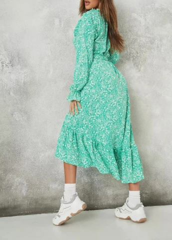 Зелена кежуал плаття, сукня Missguided з квітковим принтом