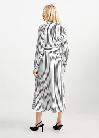 Білий кежуал сукня сукня-сорочка C&A в смужку