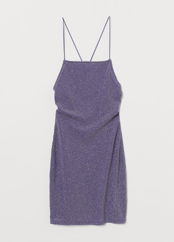 Сиреневое коктейльное платье с открытой спиной H&M однотонное