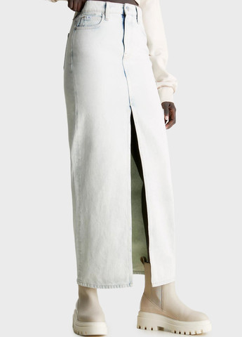 Голубая кэжуал, джинсовая однотонная юбка Calvin Klein Jeans