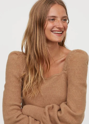 Темно-бежевый демисезонный свитер H&M