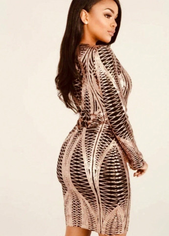 Золотистий кежуал сукня футляр SHEIN з геометричним візерунком