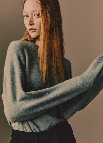 Серо-зеленый зимний джемпер джемпер H&M