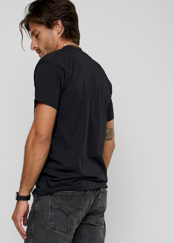 Чорна футболка чоловіча basic /дихаючий принт/ YAPPI