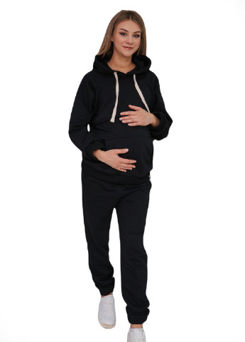 В-999670201 Спортивний костюм для вагітних і годуючих мам з секретом для годування Чорний HN (222555185)