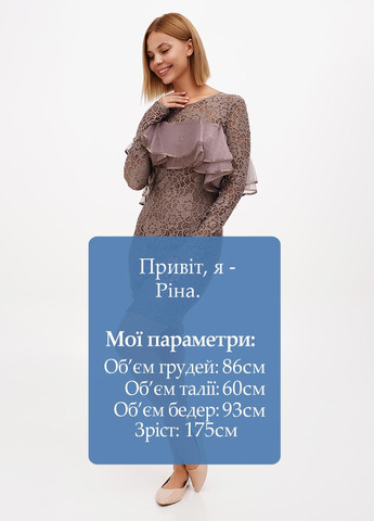 Сіро-коричнева кежуал, святковий сукня силуетна Sassofono однотонна