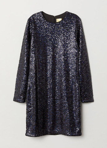 Темно-фиолетовое коктейльное платье H&M однотонное
