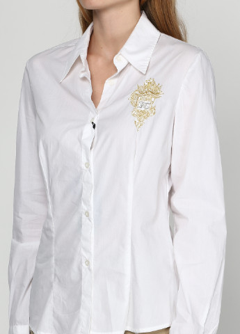 Белая кэжуал рубашка однотонная Just Cavalli
