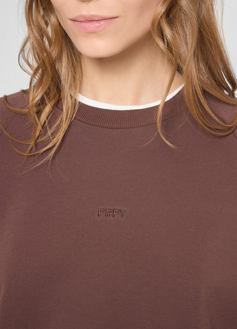 Коричневый свитшот PRPY однотонный вышивка (366431586)