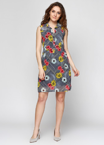 Комбинированное кэжуал платье Rimoda с цветочным принтом