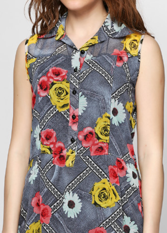 Комбинированное кэжуал платье Rimoda с цветочным принтом