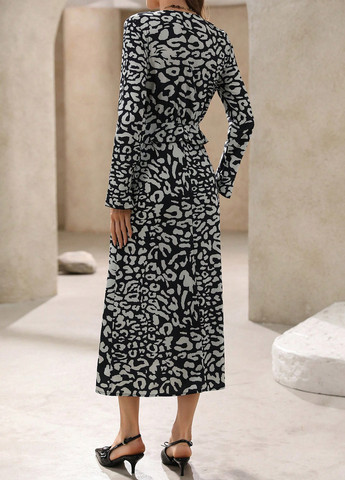 Комбинированное кэжуал платье SHEIN леопардовый