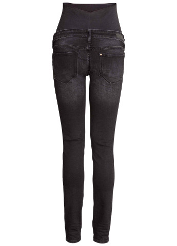 Черные демисезонные зауженные джинсы для беременных H&M