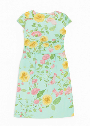 М'ятна кежуал сукня а-силует Sassofono з квітковим принтом