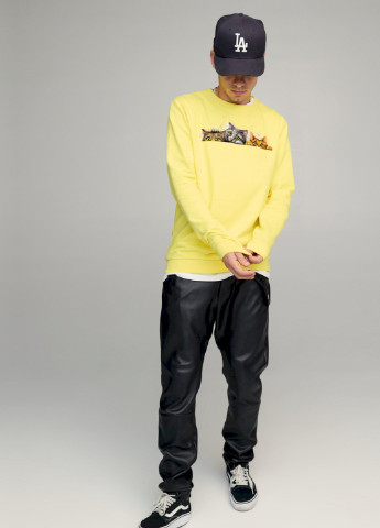 Желтый світшот чоловічий basic /no flis/ YAPPI рисунок (254557695)