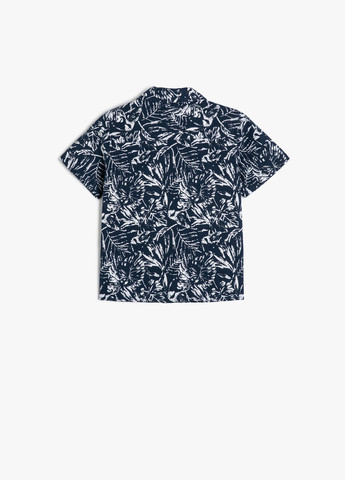 Темно-синяя кэжуал рубашка с рисунком KOTON