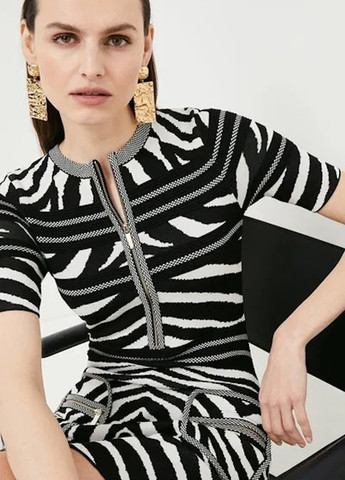 Черно-белое кэжуал платье силуэтная Karen Millen зебра