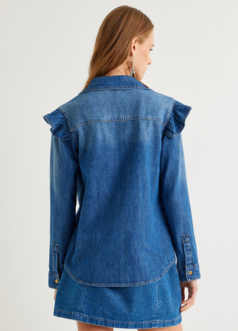 Темно-голубой джинсовая рубашка варенка KOTON