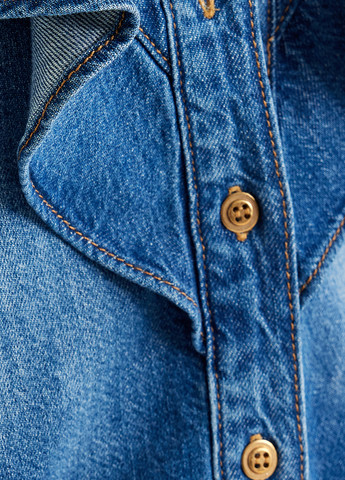 Темно-голубой джинсовая рубашка варенка KOTON