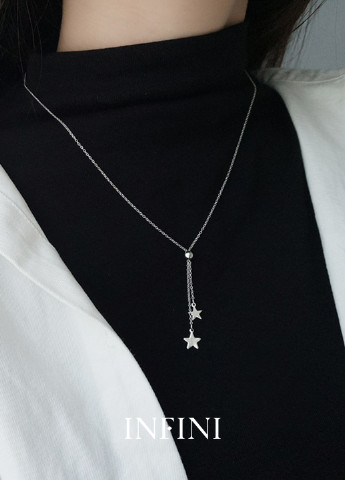 Кольє срібне Infini галстук со звездами (250563054)